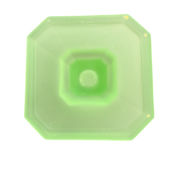 2 Vintage Tiffin Art Deco Green Uranium Candlestick Holders Set - Picture 4 of 5